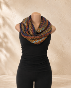Autumn Mosaic Crochet Infinity Scarf